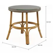 MESA LATERAL REDONDA 48 CM BISTRÔ - BEGE/MESCLA MULTICOR - Foto 2