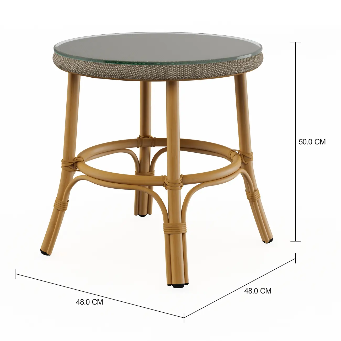 MESA LATERAL REDONDA 48 CM BISTRÔ - BEGE/MESCLA MULTICOR - Foto 2