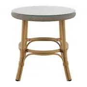 MESA LATERAL REDONDA 48 CM BISTRÔ - BEGE/MESCLA MULTICOR - Foto 1
