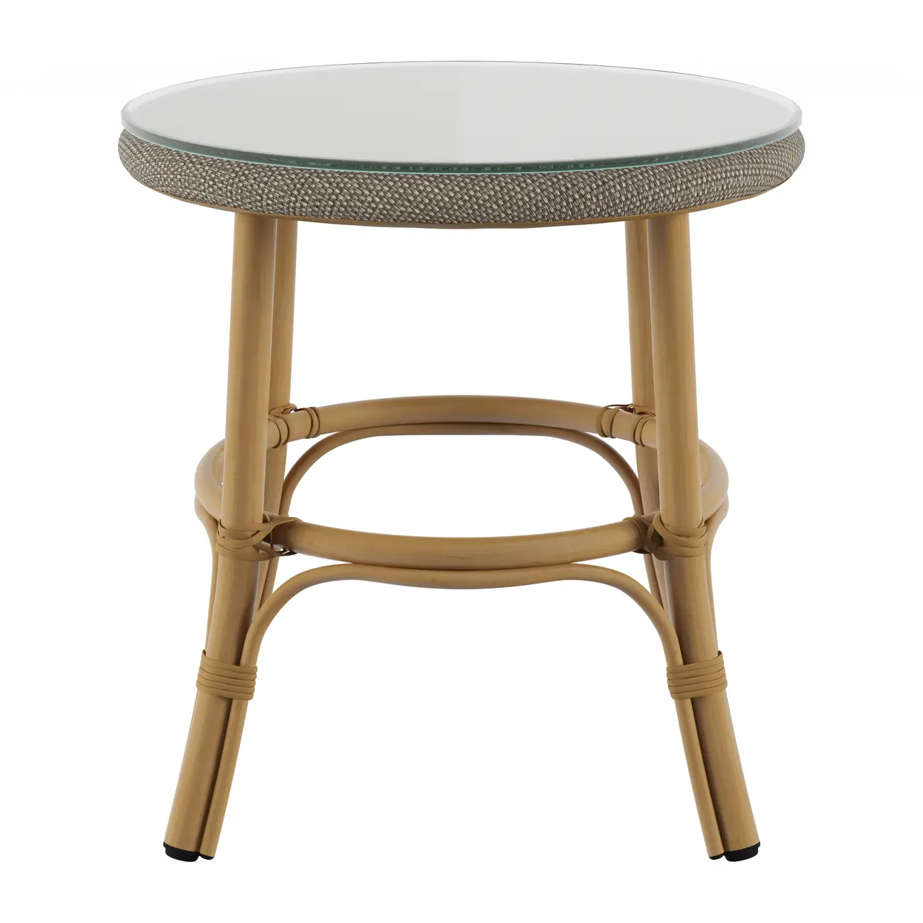 MESA LATERAL REDONDA 48 CM BISTRÔ - BEGE/MESCLA MULTICOR - Foto 1
