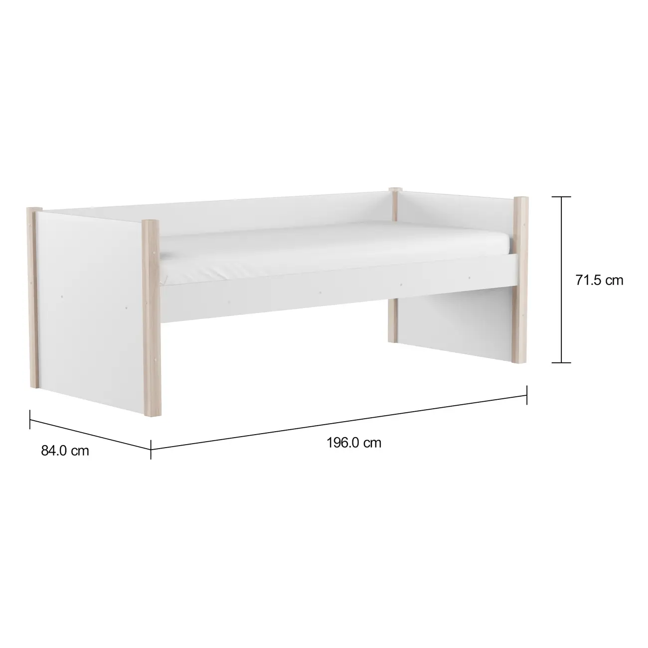 PIN PLAY CAMA/SOFÁ 78 CM - BRANCO/NATURAL WASHED - Foto 2