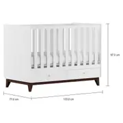BERÇO 68 CM NANA - BRANCO/NOZES - Foto 2