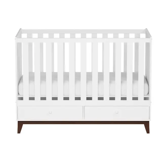 BERÇO 68 CM NANA - BRANCO/NOZES - Foto 1