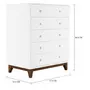 NANA CÔMODA 5 GAVETAS 77 CM X 51 CM - BRANCO/NOZES - Foto 2