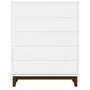 NANA CÔMODA 5 GAVETAS 77 CM X 51 CM - BRANCO/NOZES - Foto 1