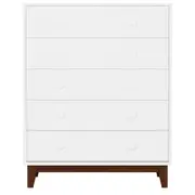 NANA CÔMODA 5 GAVETAS 77 CM X 51 CM - BRANCO/NOZES - Foto 1