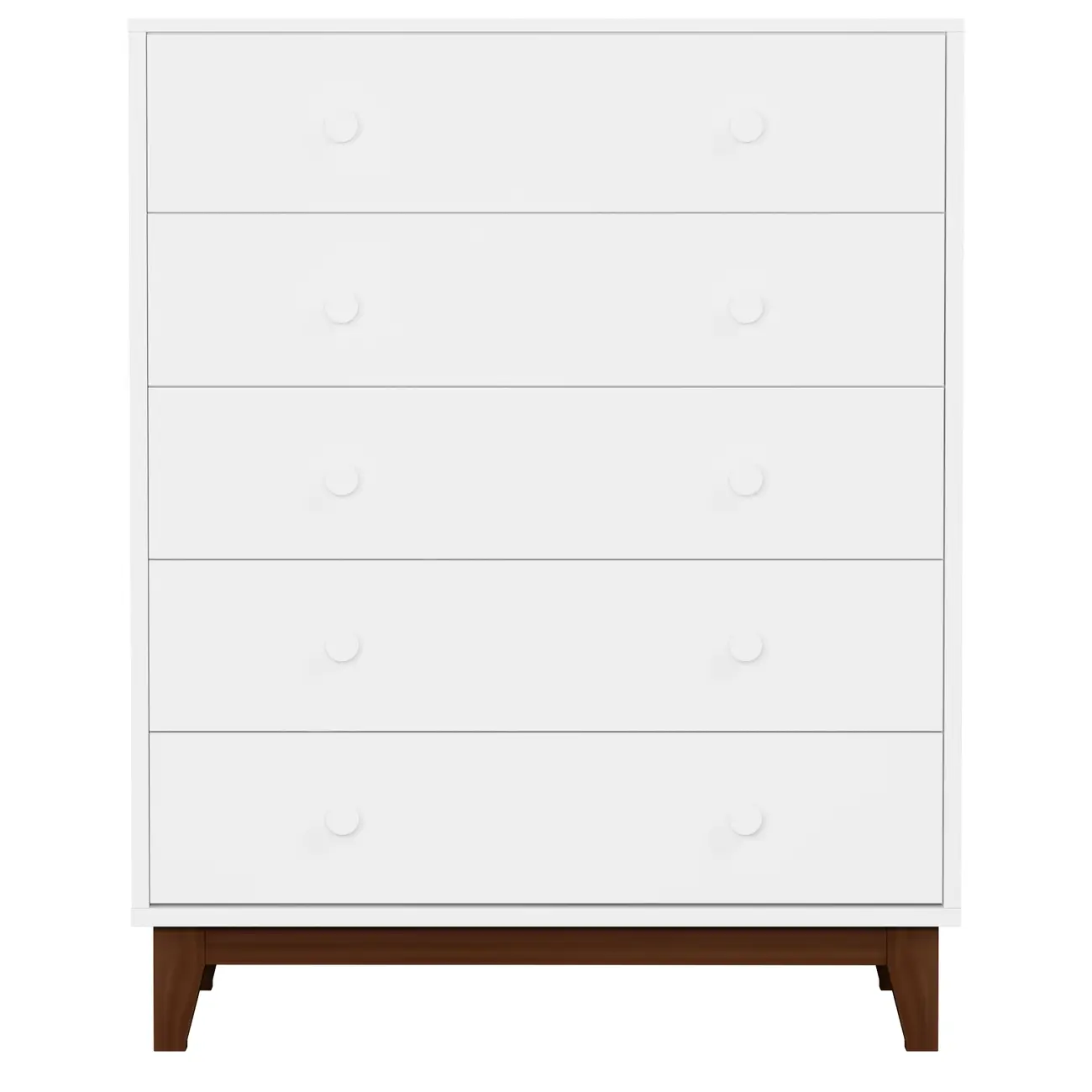 NANA CÔMODA 5 GAVETAS 77 CM X 51 CM - BRANCO/NOZES - Foto 1
