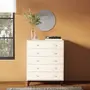 NANA CÔMODA 5 GAVETAS 77 CM X 51 CM - BRANCO/NOZES - Foto 3