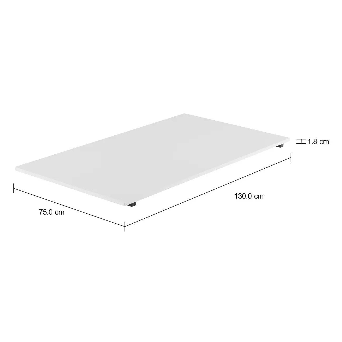 TAMPO DE MESA MADEIRA 1,30 M X 75 CM METRIC - BRANCO - Foto 2