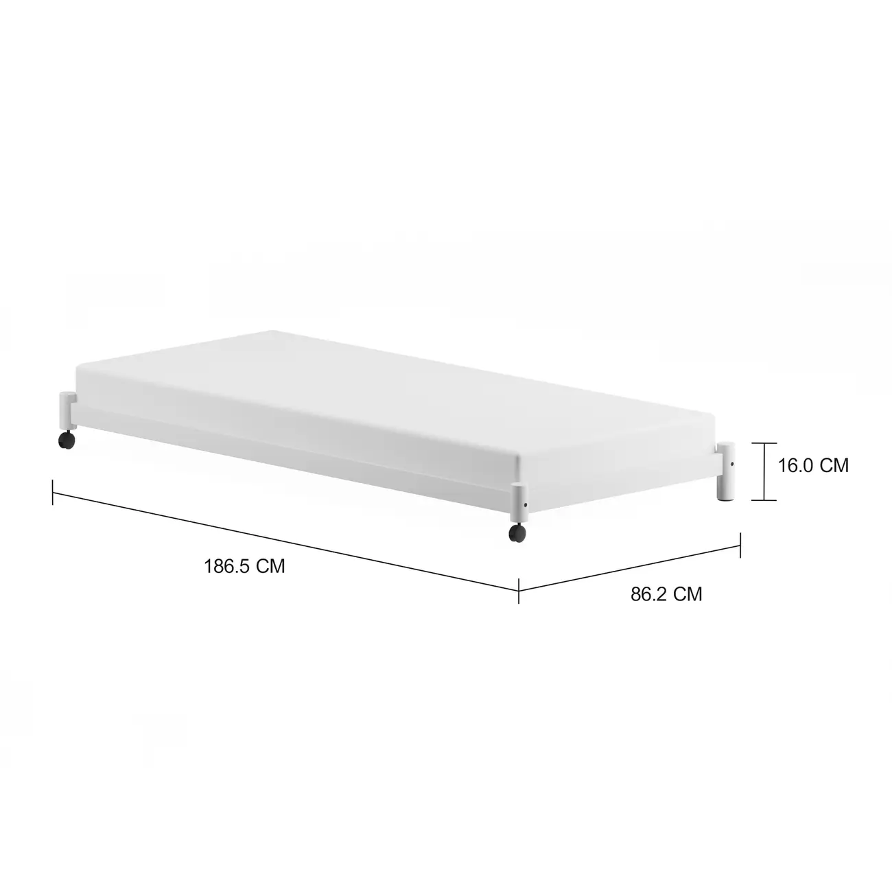 CAMA DE SOLTEIRO INFERIOR 78 CM FLAT - BRANCO - Foto 3
