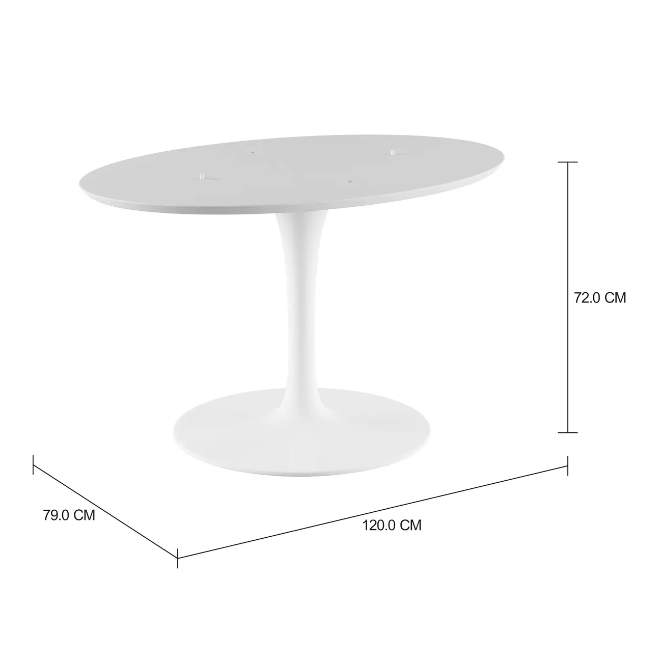 BASE DE MESA DE JANTAR CENTRAL OVAL FV 1,98 M TULIPE - BRANCO BRILHANTE - Foto 2