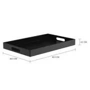 BANDEJA 40 CM X 26 CM NOIR - PRETO BRILHANTE - Foto 2