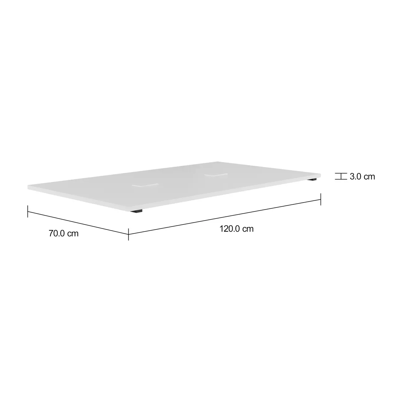TAMPO DE MESA MADEIRA 1,20 M X 70 CM COM CAIXA DE CONECTIVIDADE METRIC - BRANCO - Foto 2