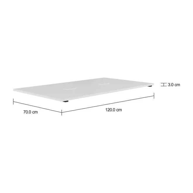 TAMPO DE MESA MADEIRA 1,20 M X 70 CM COM CAIXA DE CONECTIVIDADE METRIC - BRANCO - Foto 2