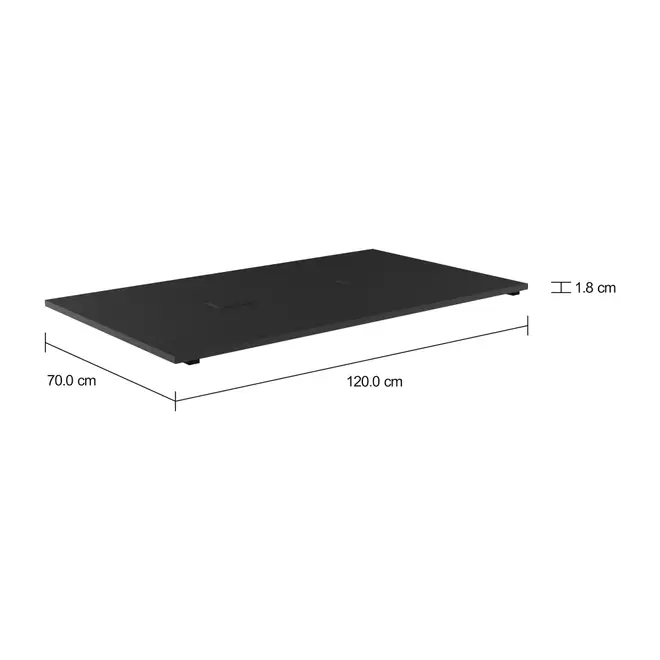 TAMPO DE MESA MADEIRA 1,20 M X 70 CM COM CAIXA DE CONECTIVIDADE METRIC - PRETO - Foto 2