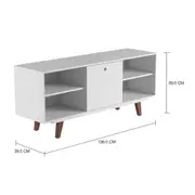 RACK 1 PORTA BASCULANTE 1,36 M X 39 CM MARTIN - BRANCO/NOZES - Foto 7