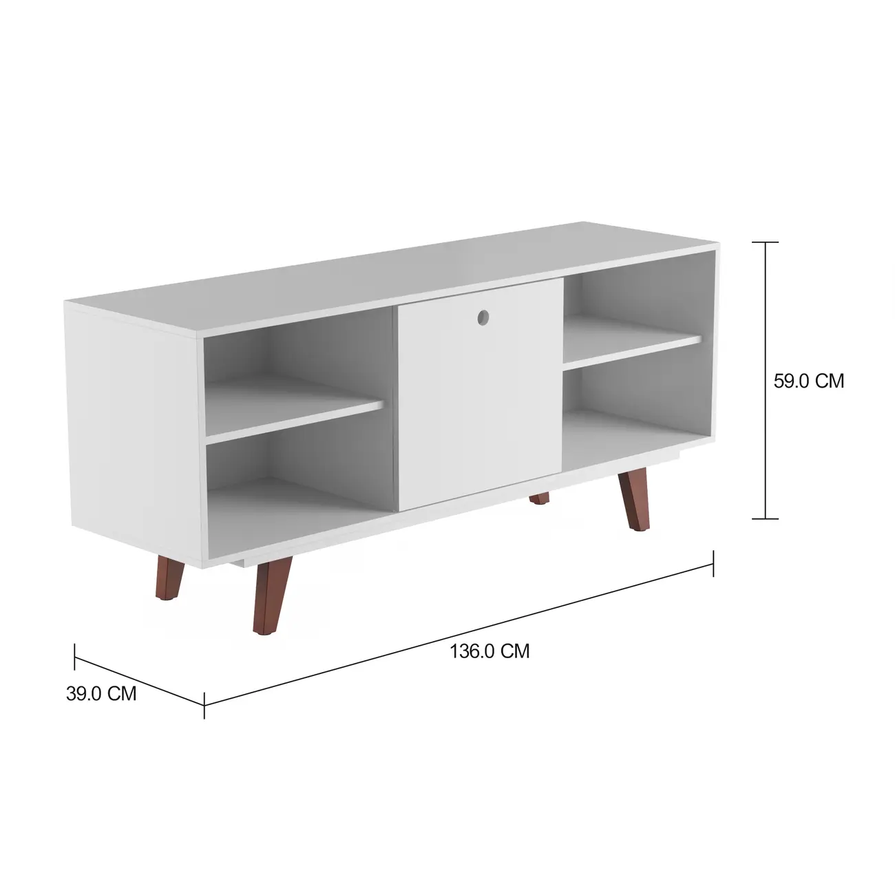 RACK 1 PORTA BASCULANTE 1,36 M X 39 CM MARTIN - BRANCO/NOZES - Foto 7