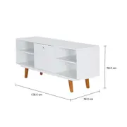 RACK 1 PORTA BASCULANTE 1,36 M X 39 CM MARTIN - BRANCO/NOZES - Foto 6