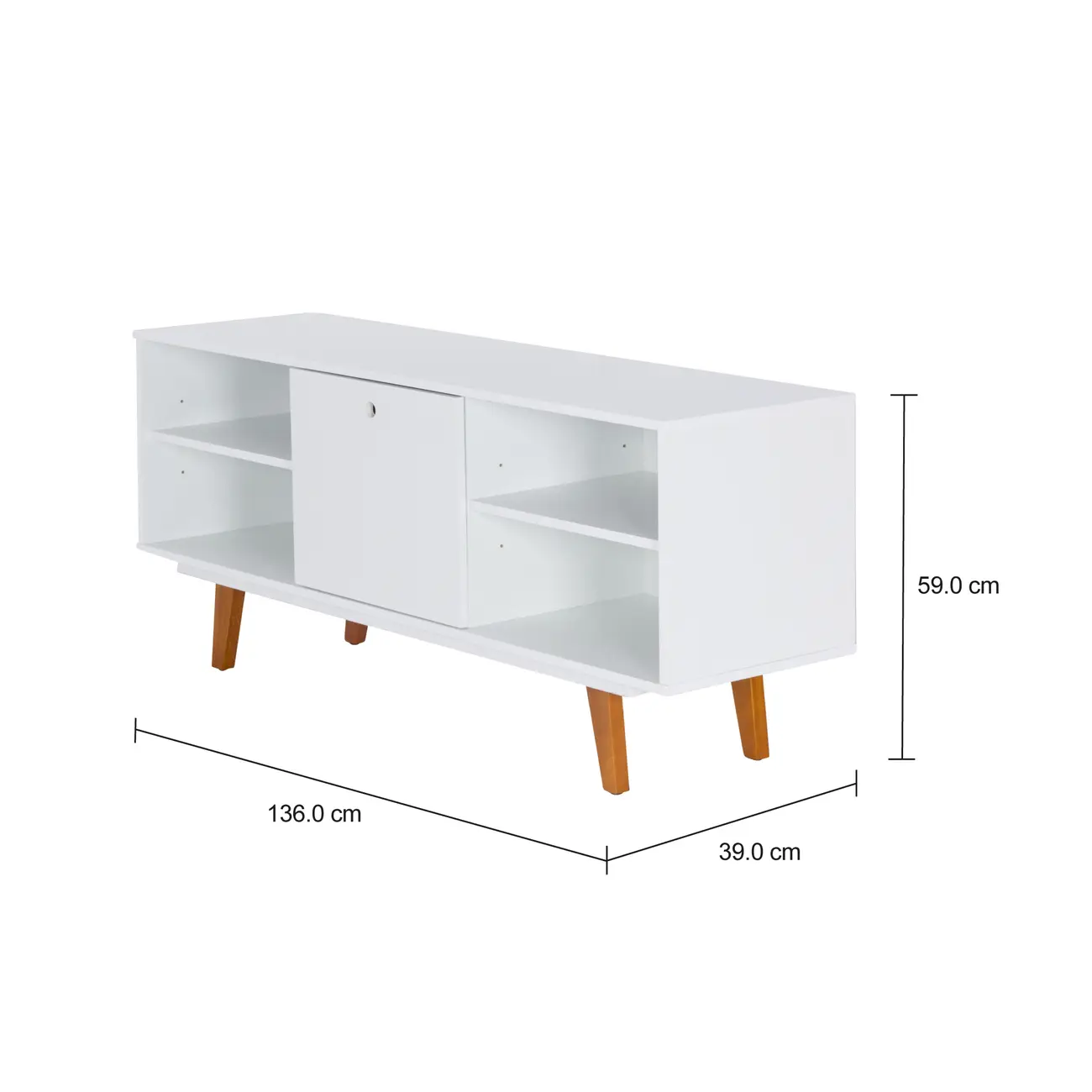 RACK 1 PORTA BASCULANTE 1,36 M X 39 CM MARTIN - BRANCO/NOZES - Foto 6