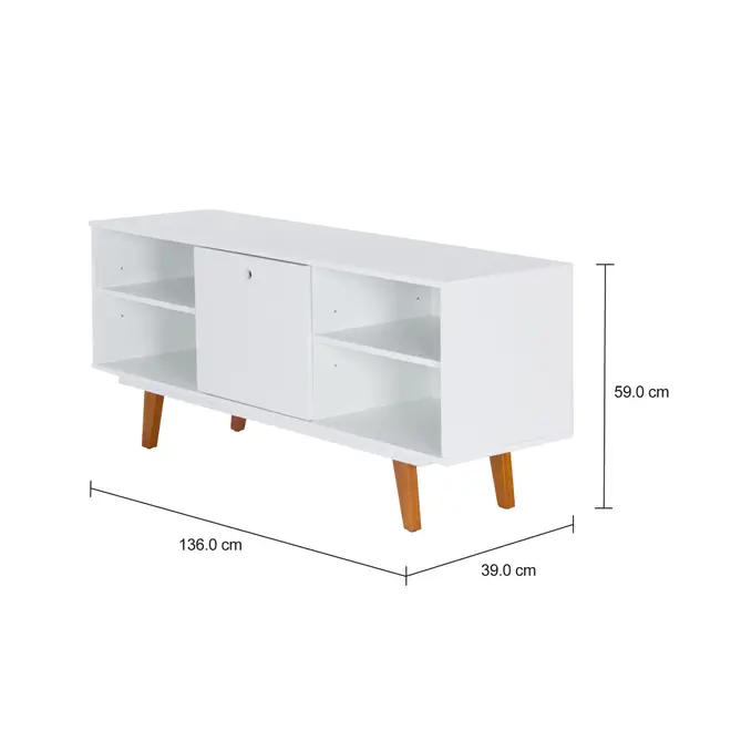 RACK 1 PORTA BASCULANTE 1,36 M X 39 CM MARTIN - BRANCO/NOZES - Foto 6