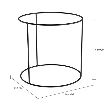 Imagem com medidas do produto BASE DE MESA LATERAL REDONDA 50 CM PELICANO