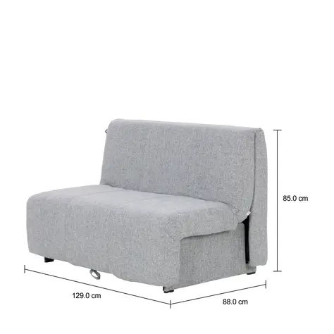 Imagem com medidas do produto SOFÁ-CAMA 2 LUGARES BOYD