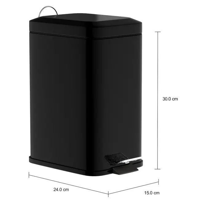 LIXEIRA COM PEDAL 5 L THIN - INOX/PRETO - Foto 2