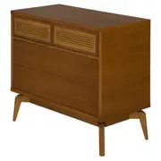 CÔMODA 4 GAVETAS 90 CM X 45 CM COM PALHINHA ARES - NOZES/FIBRA CLARA - Foto 3