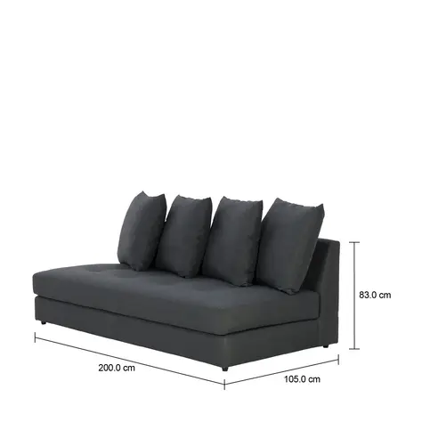 Imagem com medidas do produto SOFÁ-CAMA 3 LUGARES BUZZ