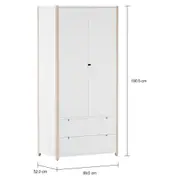 PIN PLAY GUARDA-ROUPA 2 PORTAS/2 GAVETAS - NATURAL WASHED/BRANCO - Foto 2