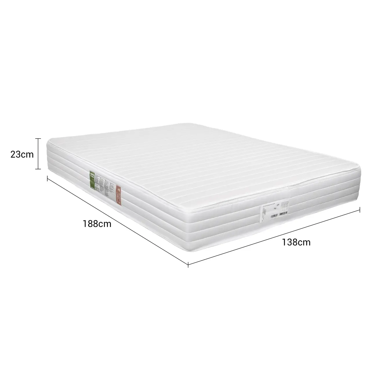 COLCHÃO CASAL COM MOLAS BONNELL 1,38 M X 1,88 M X 23 CM FIRST - BRANCO/PRETO - Foto 2
