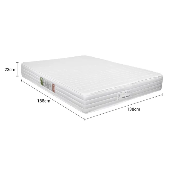 COLCHÃO CASAL COM MOLAS BONNELL 1,38 M X 1,88 M X 23 CM FIRST - BRANCO/PRETO - Foto 2