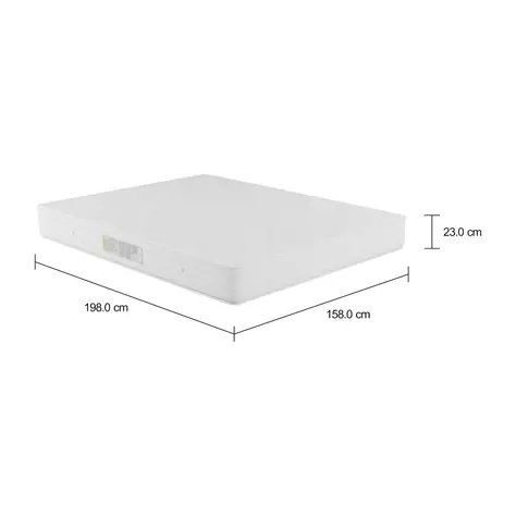 Imagem com medidas do produto COLCHÃO QUEEN COM MOLAS BONNELL 1,58 M X 1,98 M X 23 CM FIRST
