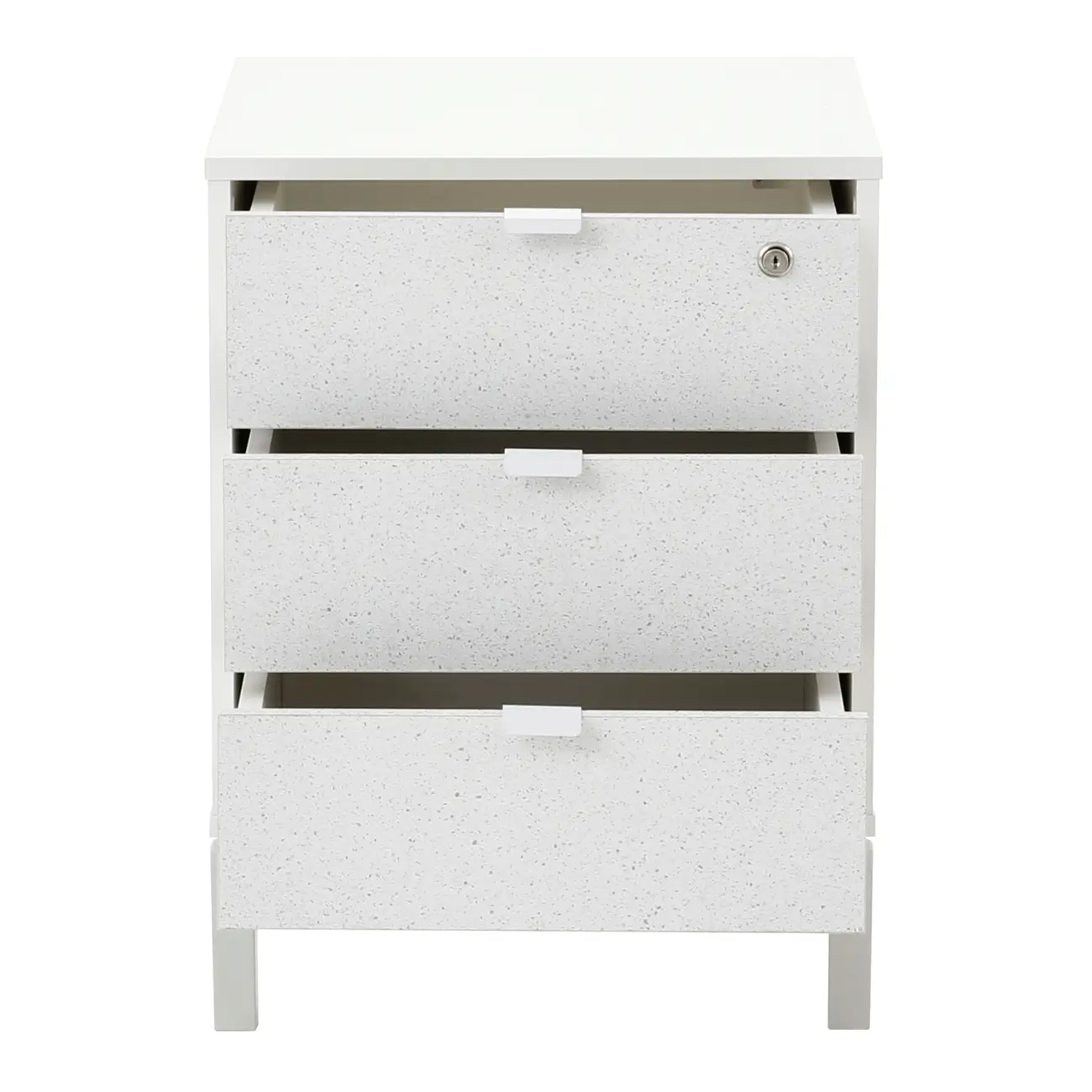 GAVETEIRO PARA ESCRITÓRIO 3 GAVETAS SLEEK - BRANCO/GRANILITE - Foto 4