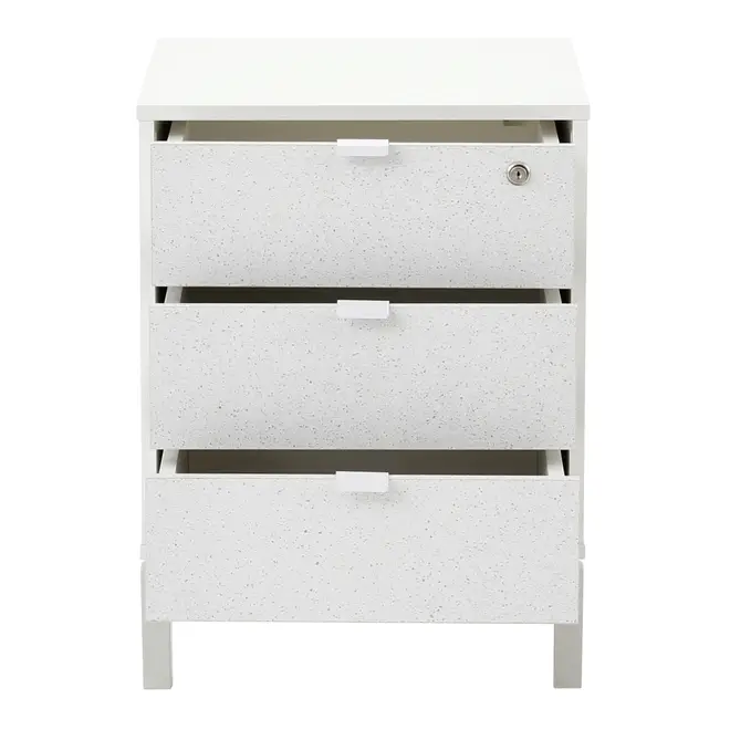 GAVETEIRO PARA ESCRITÓRIO 3 GAVETAS SLEEK - BRANCO/GRANILITE - Foto 4