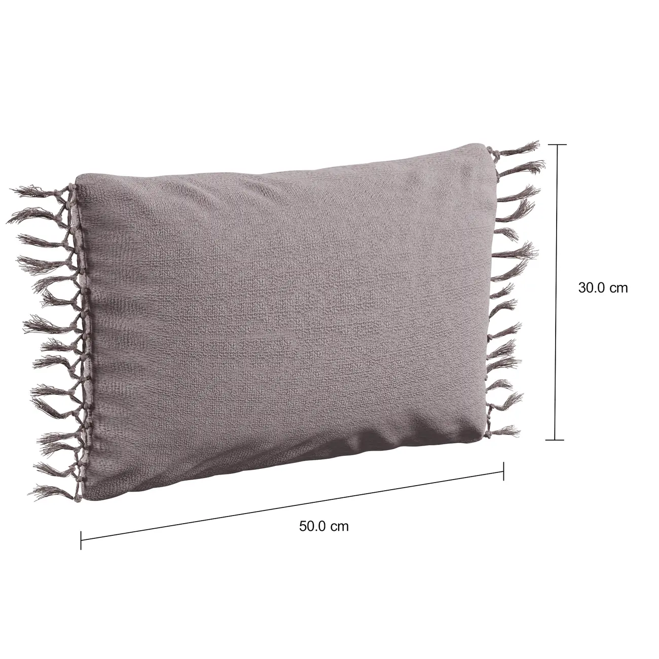 CAPA DE ALMOFADA 50 CM X 30 CM FRANGES - MALVA - Foto 2