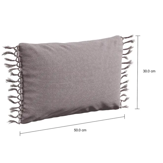 CAPA DE ALMOFADA 50 CM X 30 CM FRANGES - MALVA - Foto 2