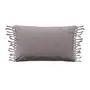 CAPA DE ALMOFADA 50 CM X 30 CM FRANGES - MALVA - Foto 1