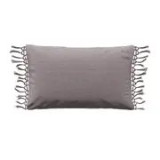 CAPA DE ALMOFADA 50 CM X 30 CM FRANGES - MALVA - Foto 1