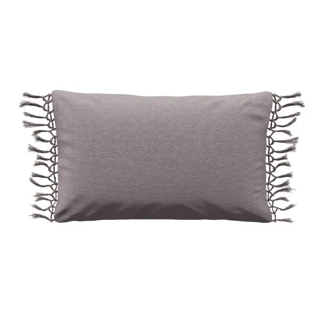 CAPA DE ALMOFADA 50 CM X 30 CM FRANGES - MALVA - Foto 1