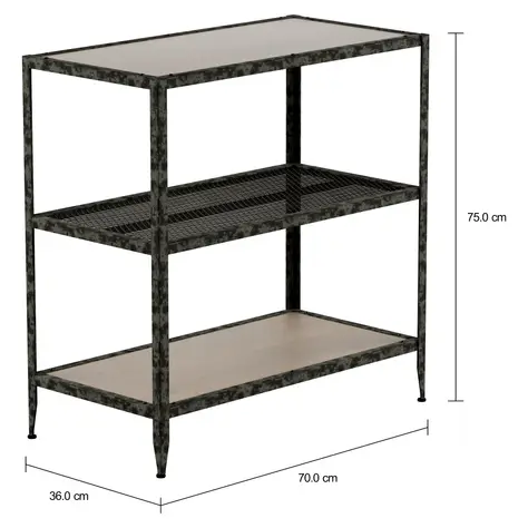 Imagem com medidas do produto ESTANTE 70 CM X 74 CM OFICINA