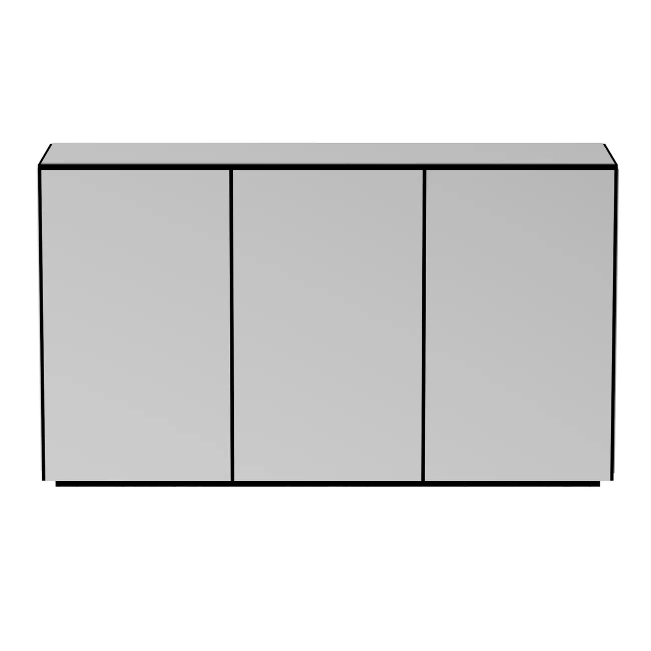 WORLD-IN BUFFET 3 PORTAS 1,35 M X 41 CM - PRATA/PRETO - Foto 1
