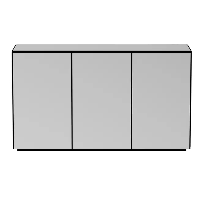 WORLD-IN BUFFET 3 PORTAS 1,35 M X 41 CM - PRATA/PRETO - Foto 1