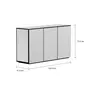 WORLD-IN BUFFET 3 PORTAS 1,35 M X 41 CM - PRATA/PRETO - Foto 2