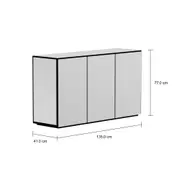 WORLD-IN BUFFET 3 PORTAS 1,35 M X 41 CM - PRATA/PRETO - Foto 2