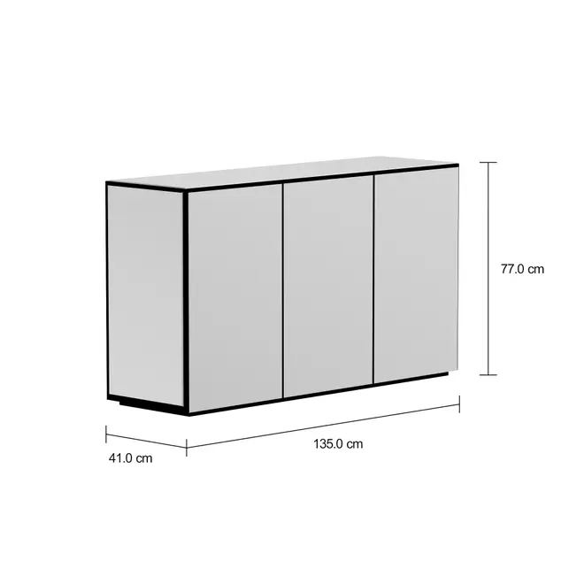 WORLD-IN BUFFET 3 PORTAS 1,35 M X 41 CM - PRATA/PRETO - Foto 2