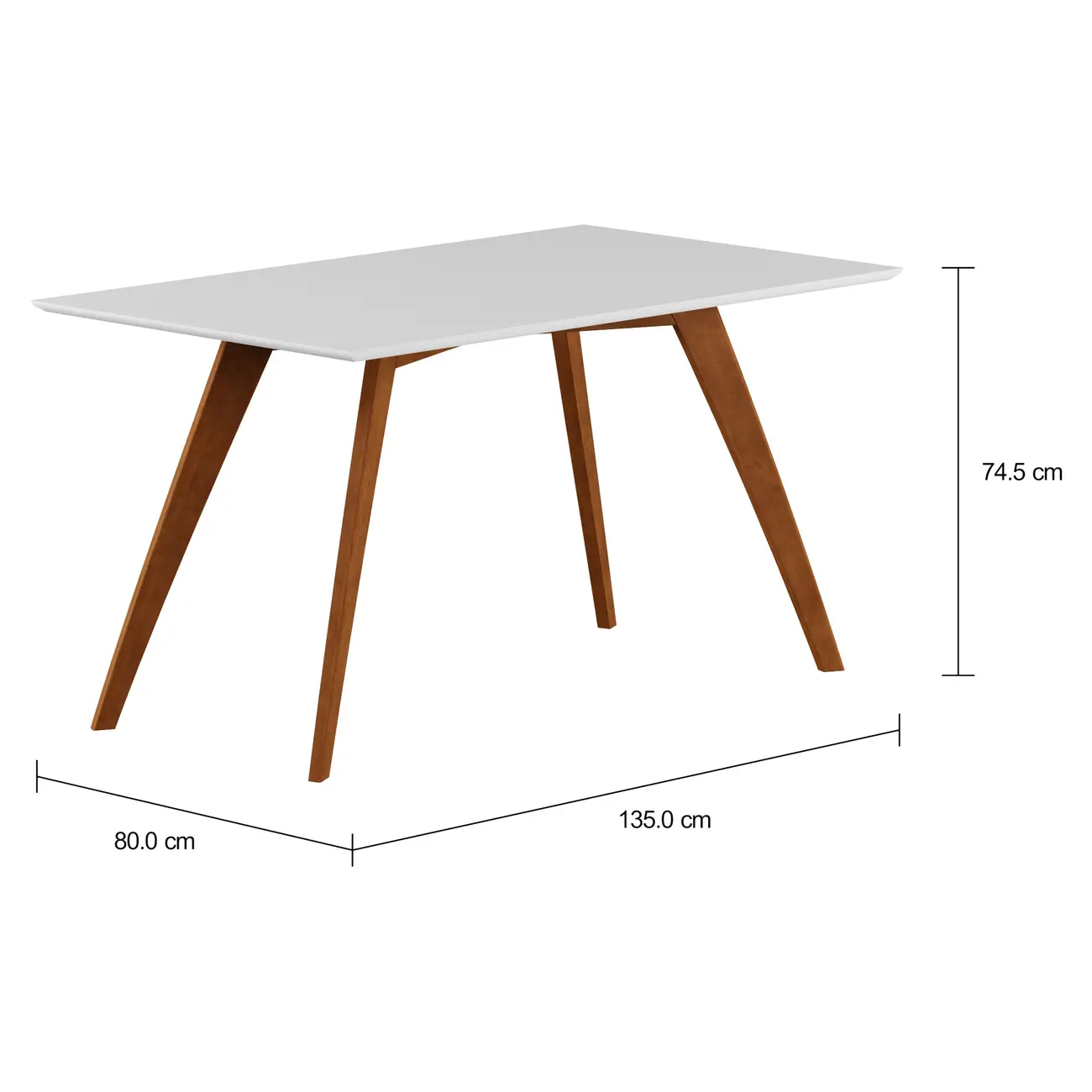 MESA DE JANTAR 1,35 M X 80 CM TAVE SQUARE - NOZES/BRANCO - Foto 5