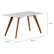 MESA DE JANTAR 1,35 M X 80 CM TAVE SQUARE - NOZES/BRANCO - Foto 5
