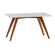MESA DE JANTAR 1,35 M X 80 CM TAVE SQUARE - NOZES/BRANCO - Foto 4