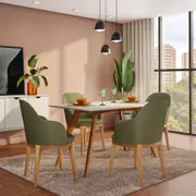 MESA DE JANTAR 1,35 M X 80 CM TAVE SQUARE - NOZES/BRANCO - Foto 6